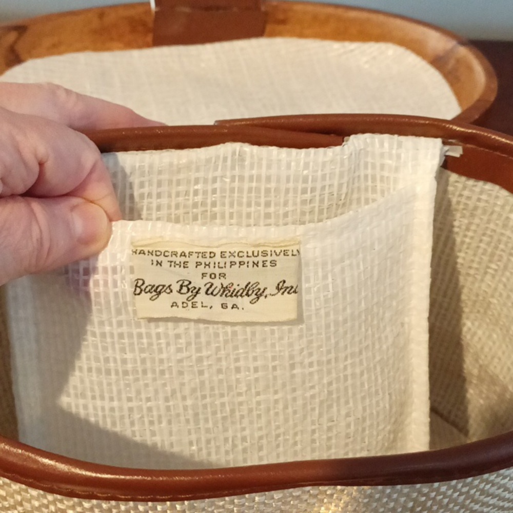 VTG Whidby handbag very unique raffia and wood materials! - Picture 4 of 5